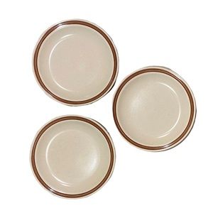 Homer Laughlin Mountain Meadow Brown Rim Dinner Plates Set Of 3